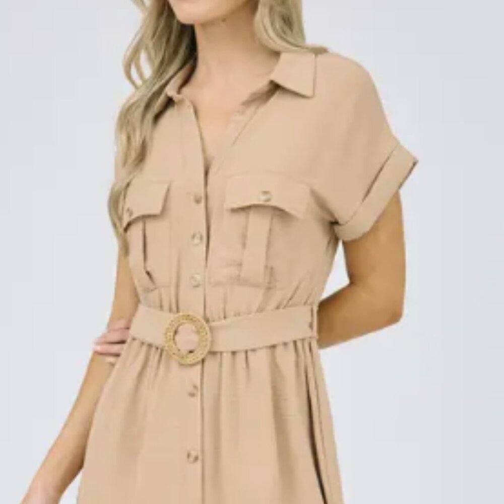 Nwt Blu Pepper Collared Button Down Belted Midi D… - image 2